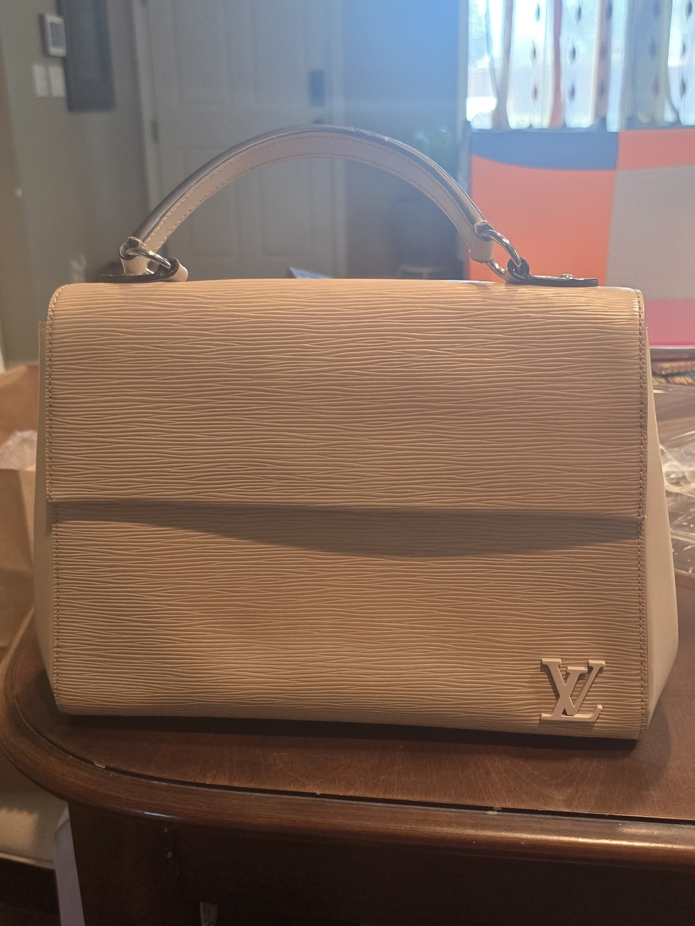 Louis Vuitton Beige Cluny Epi Leather Top Handle Bag